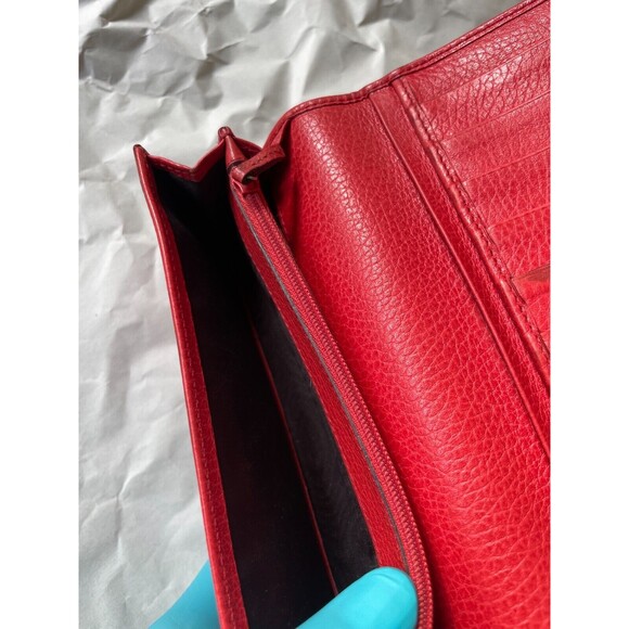 Gucci Wallet Bifold Long Leather Women’s One Size Red Authentic Designer Vintage - Picture 9 of 16